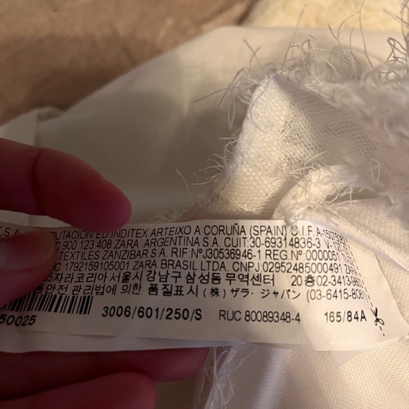 Zara White Textured Crop Top Sleeveless Size small - Picture 8 of 8